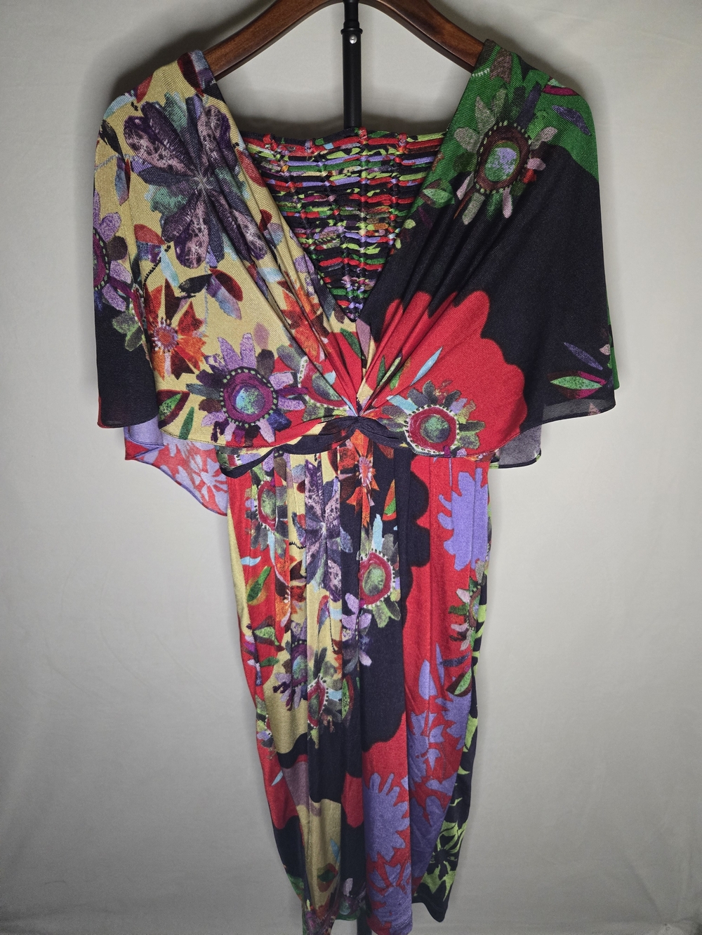 Anthropologie - Ranna Gill Floral Multi-Color V-Neck Women's Dress